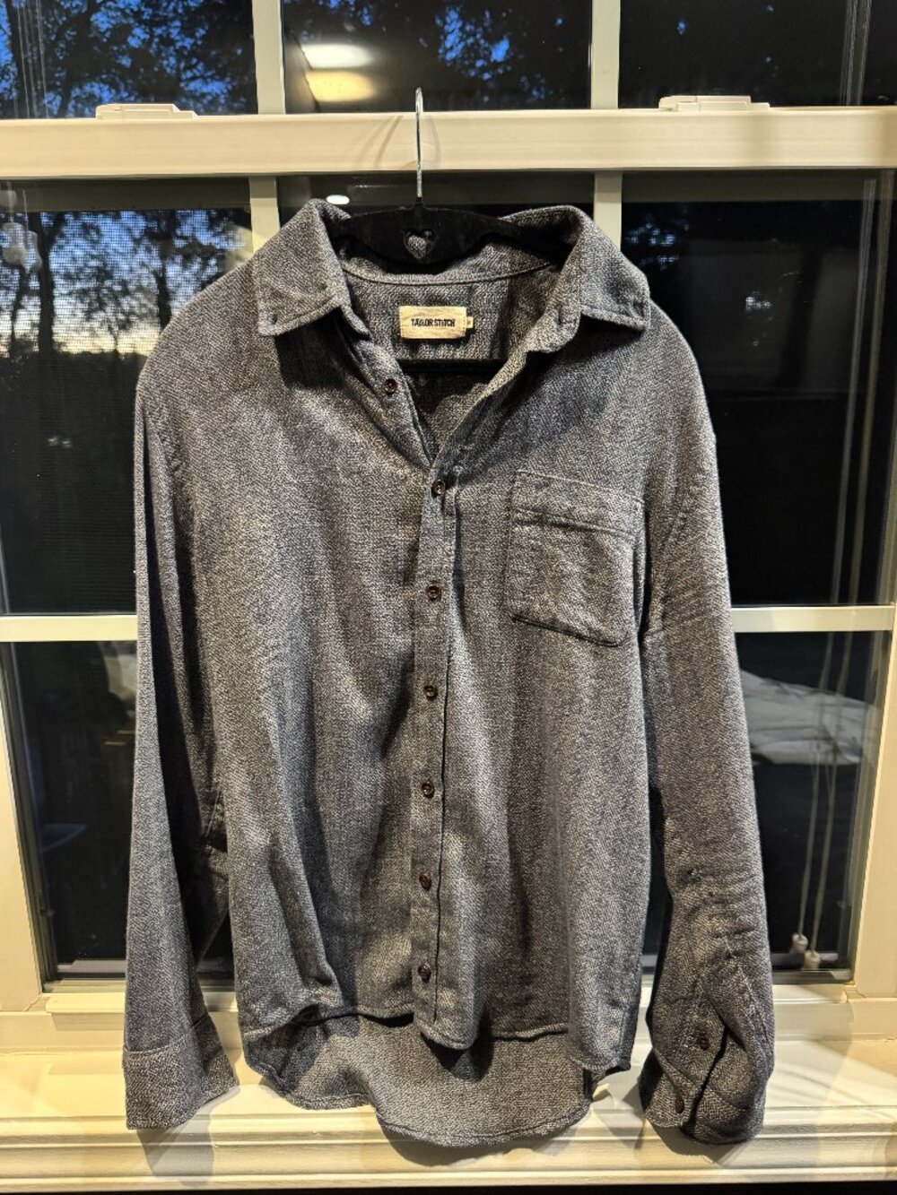 Taylor Stitch Heather gray Men’s textured long-sleeve button shirt Size 38